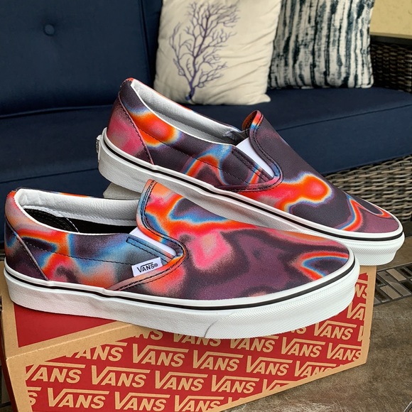 VANS CLASSIC SLIP ON DARK AURA MULTI/TRUE WHITE WM - Picture 9 of 16